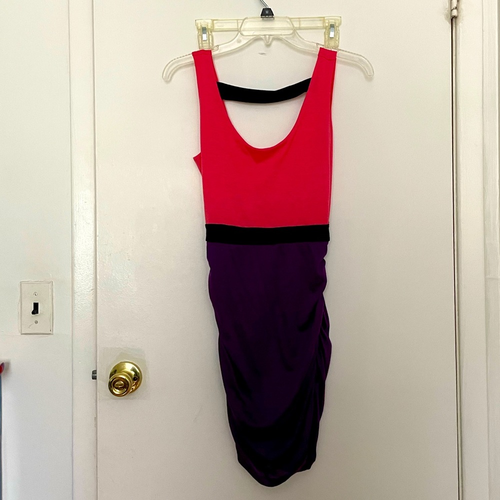 Soul harmony energy Pink purple colorblock tank dress